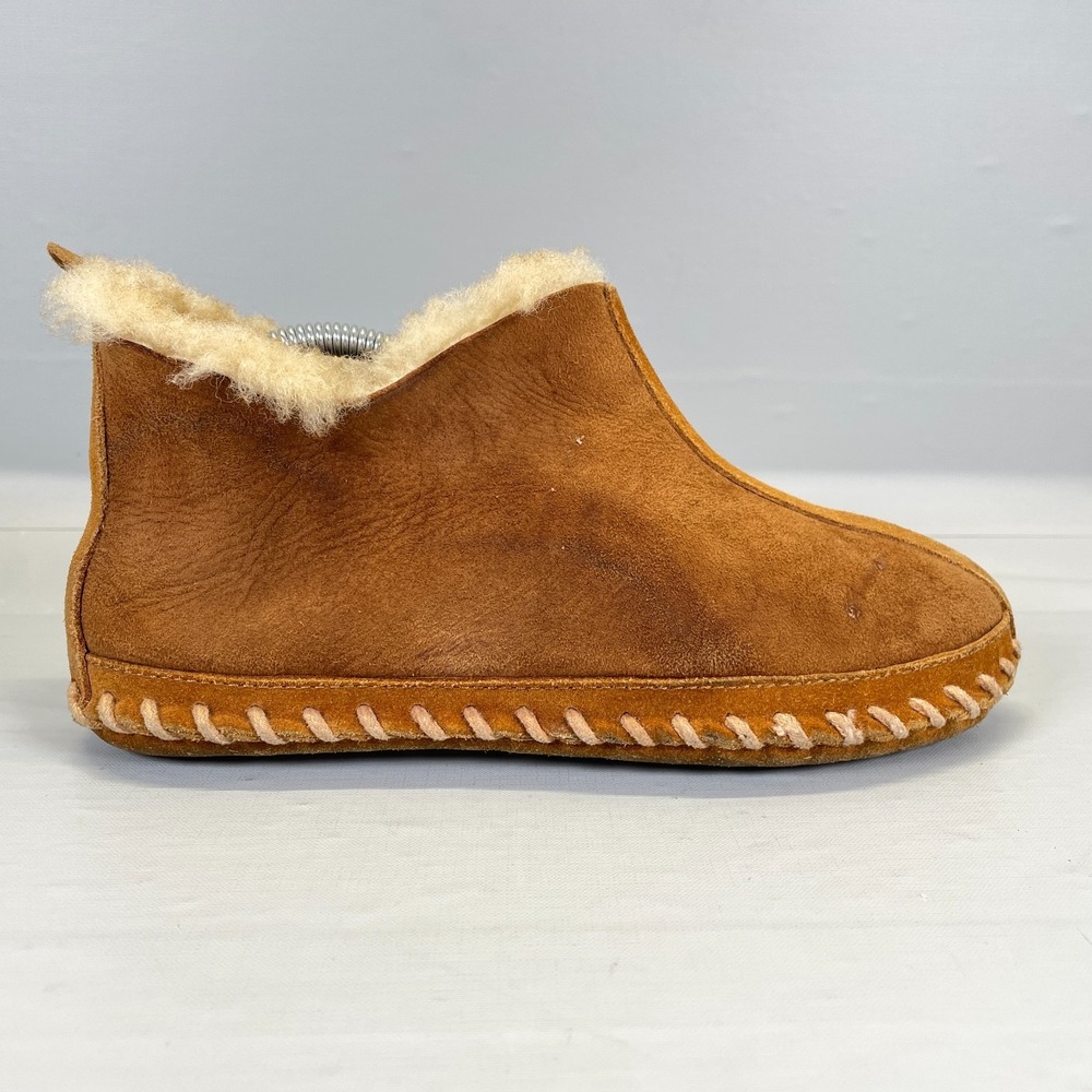 LL Bean Wicked Good Slippers Womens Size 5 M Classic Brown Shearling Lined Shoes